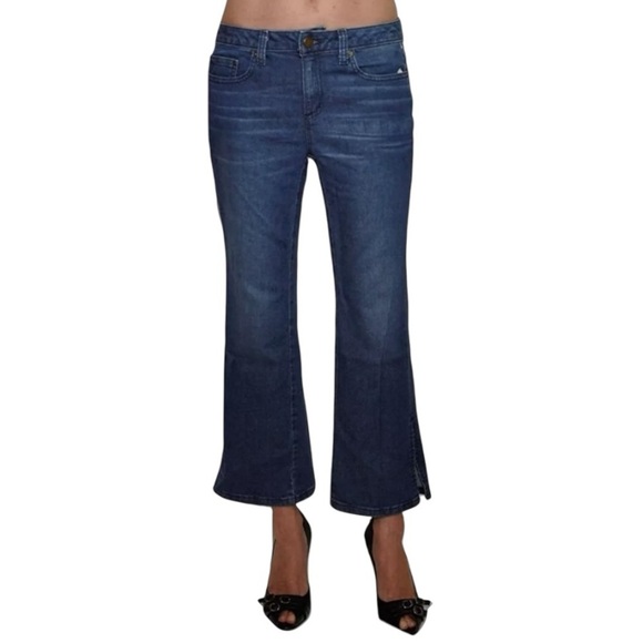 Michael Kors Cropped Split Hem Flare Jeans Size 8 NWT - Picture 3 of 10